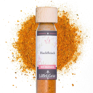 Hackfleisch Gewürzmischung im Glasröhrchen